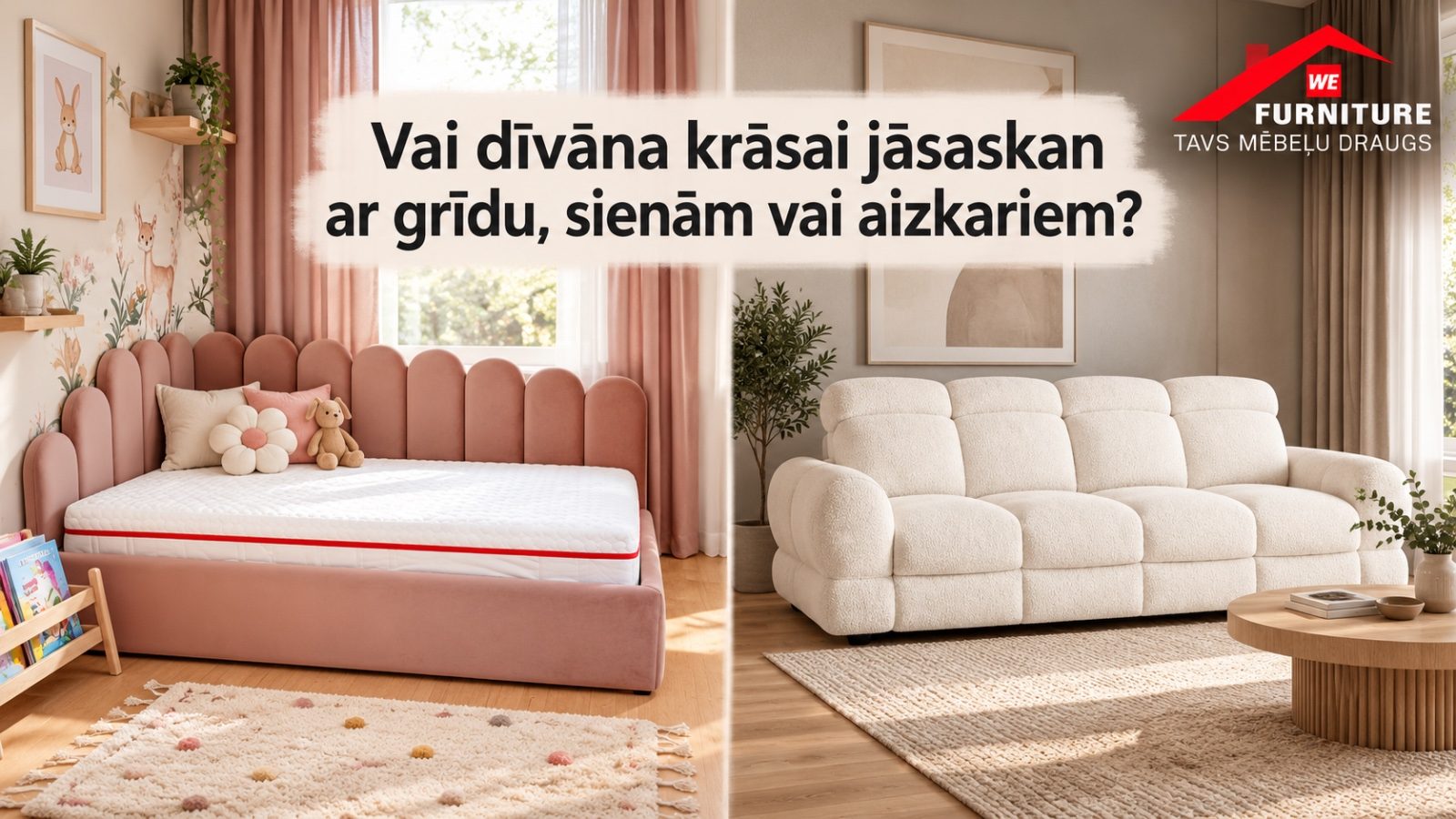 Vai dīvāna krāsai jāsaskan ar grīdu, sienām vai aizkariem?