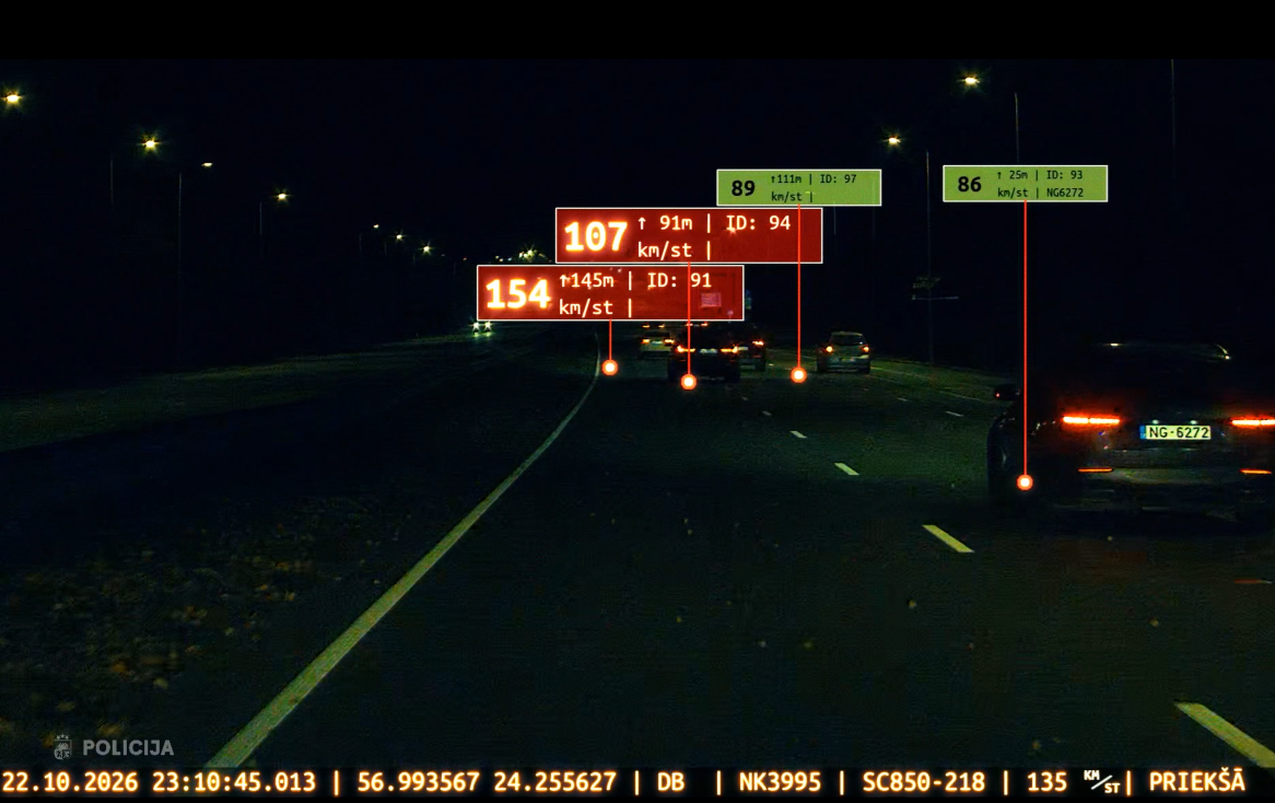 Rīgā autovadītājs ar 154 km/h ātrumu brauc 2,95 promiļu alkohola reibumā