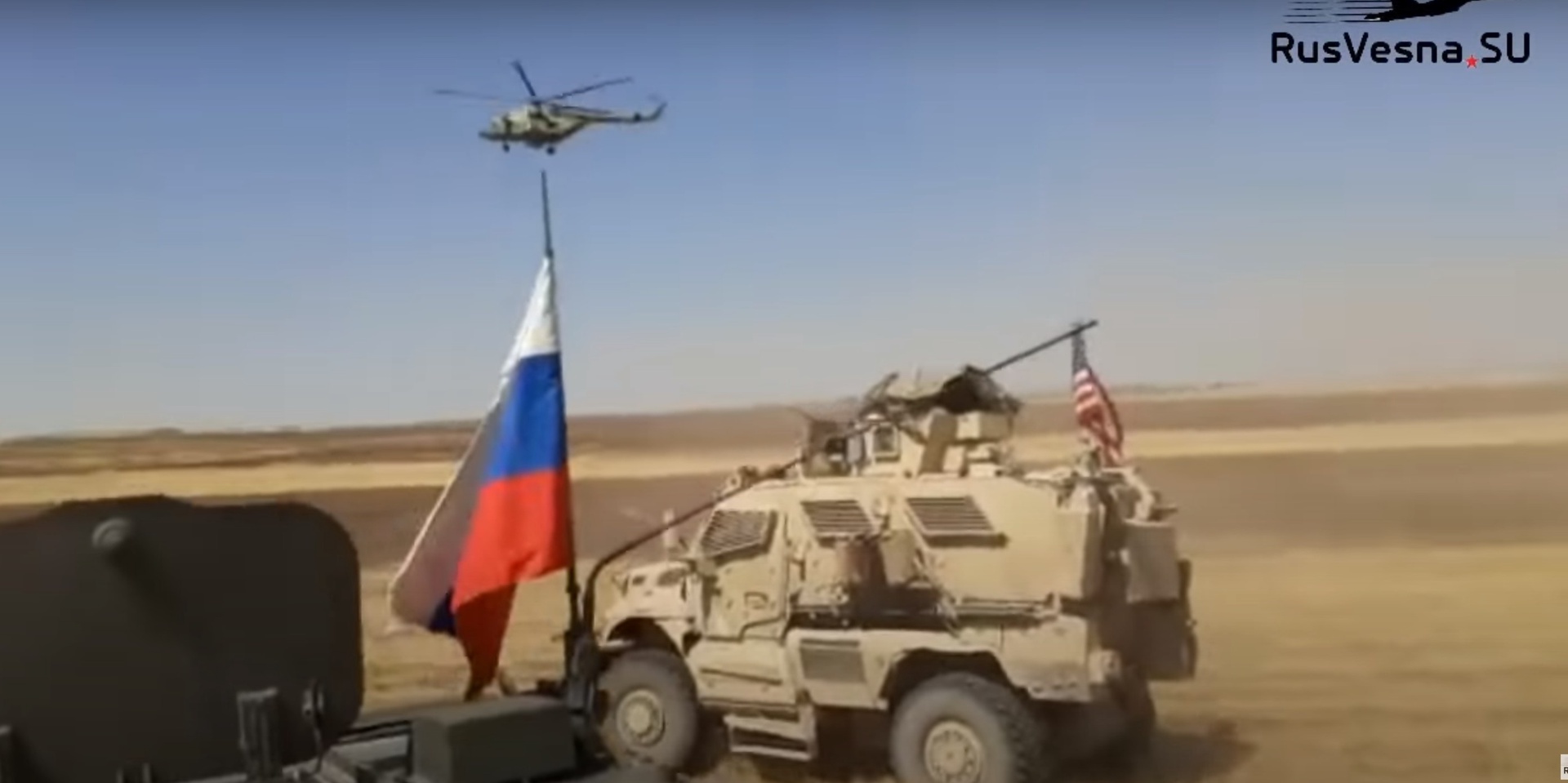 Видео скандального инцидента с российскими и американскими военными в Сирии
