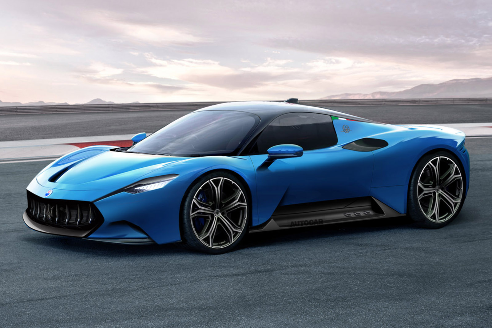 Вид на новой суперкар Maserati MC20