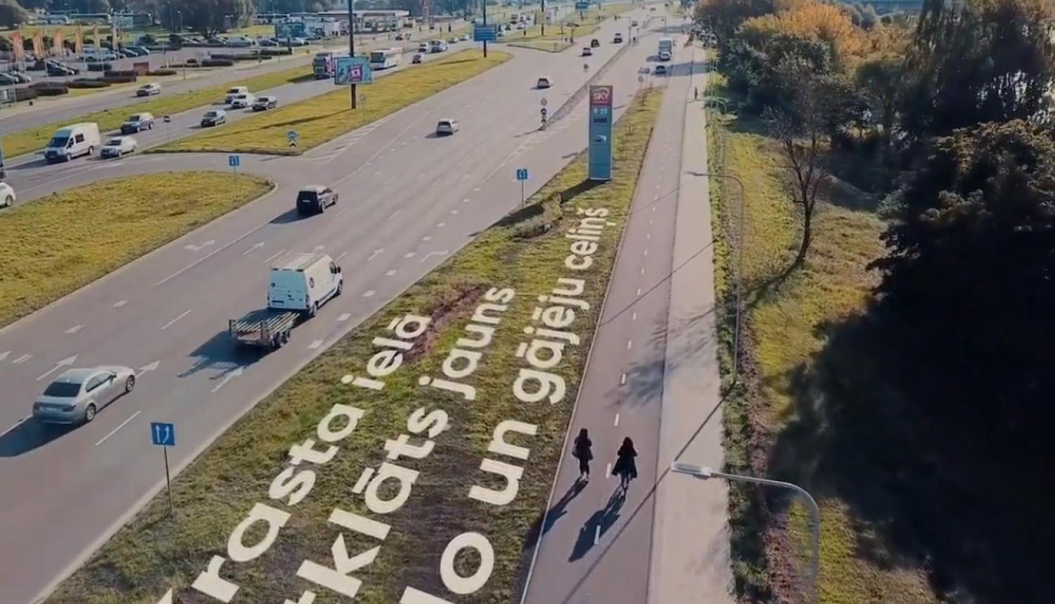 Открыта новая велодорожка на улице Краста Открыта новая велодорожка на улице Краста