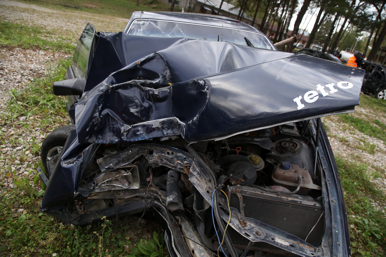 Auto ietriecoties kokā un laternā, Aucē cietusi nepilngadīga pasažiere