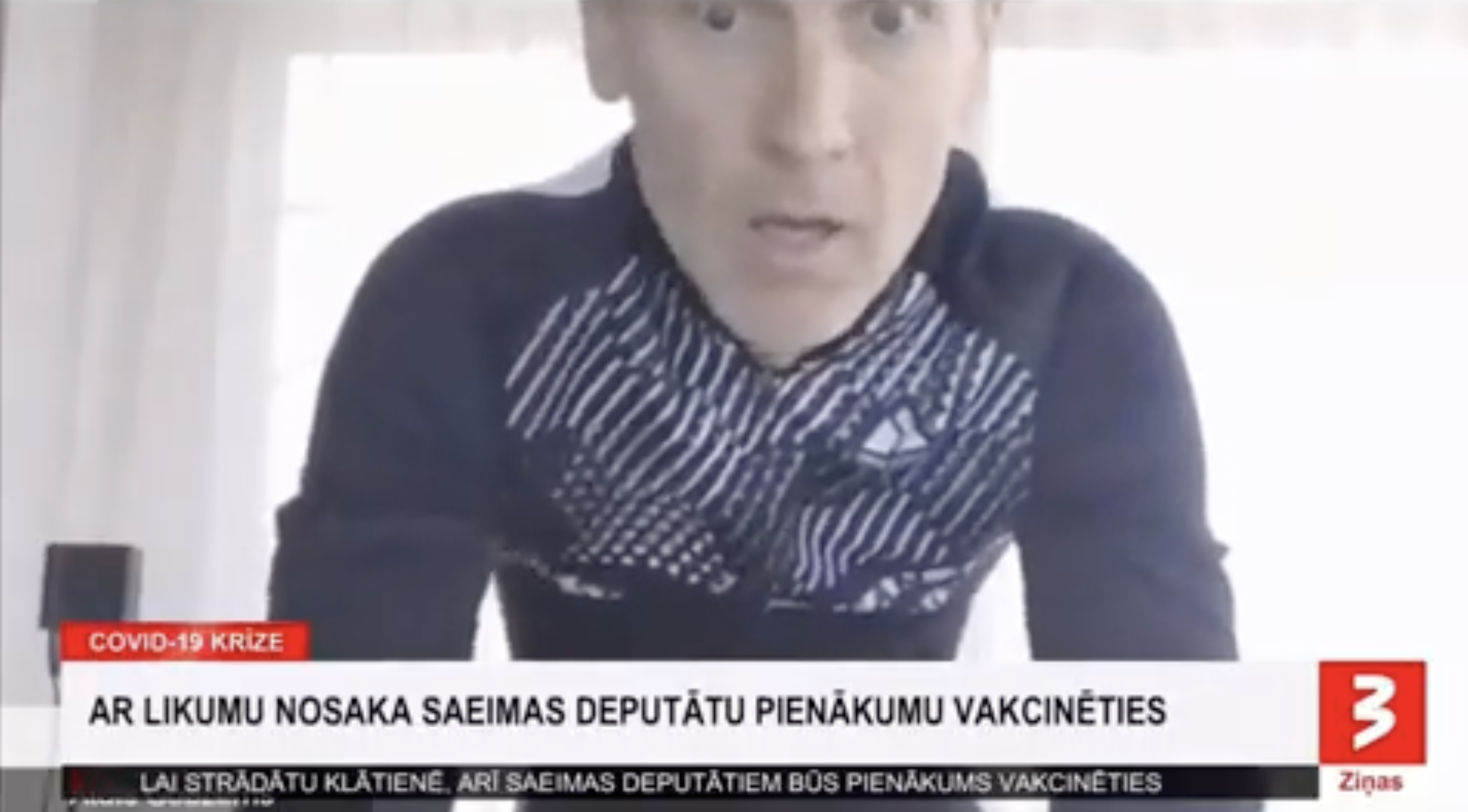 Гобземс участвует в заседаниях Сейма накручивая педали