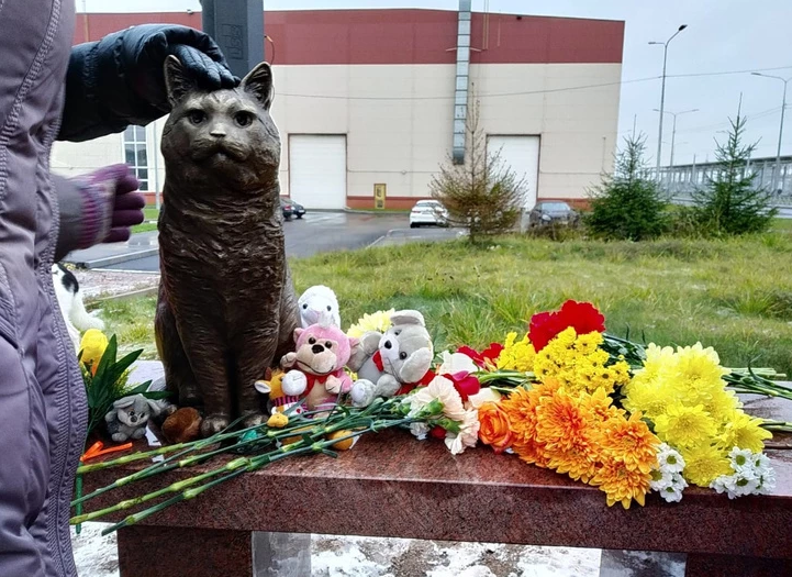 Зверски замученному коту Кузе поставили памятник в Петербурге