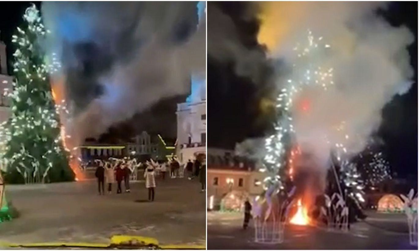 В Каунасе мужчина поджог главную рождественскую елку города