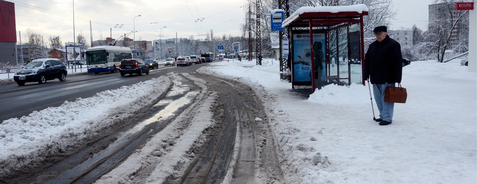 Зима напала на Рижскую думу