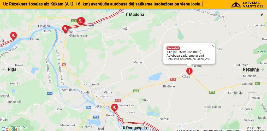 Междугородний пассажирский автобус столкнулся с лосем под Резекне Междугородний пассажирский автобус столкнулся с лосем под Резекне