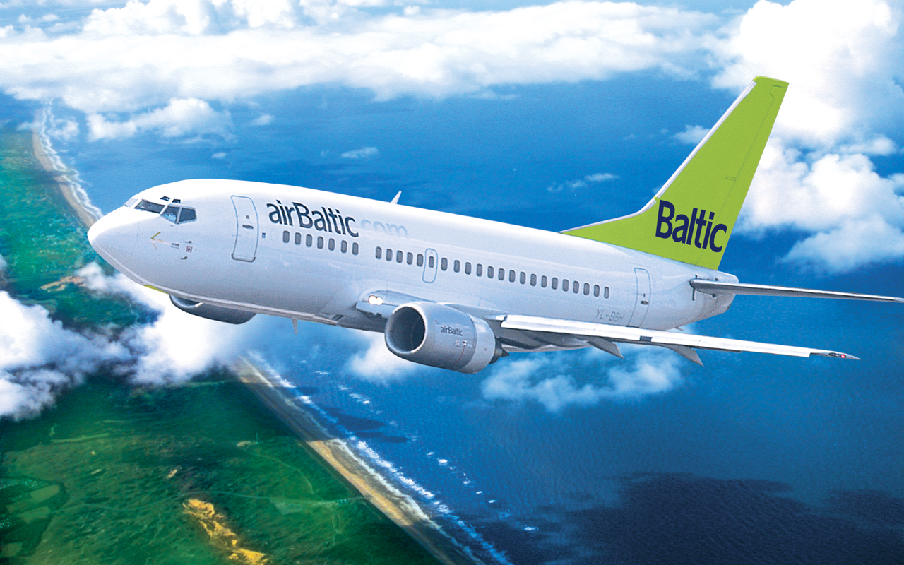 В сентябре самые популярные полеты airBaltic - в Париж, Копенгаген и Рим