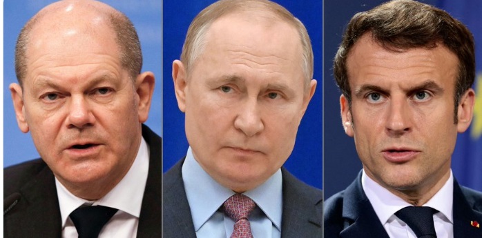 Шольц и Макрон потребовали от Путина прекратить войну в Украине