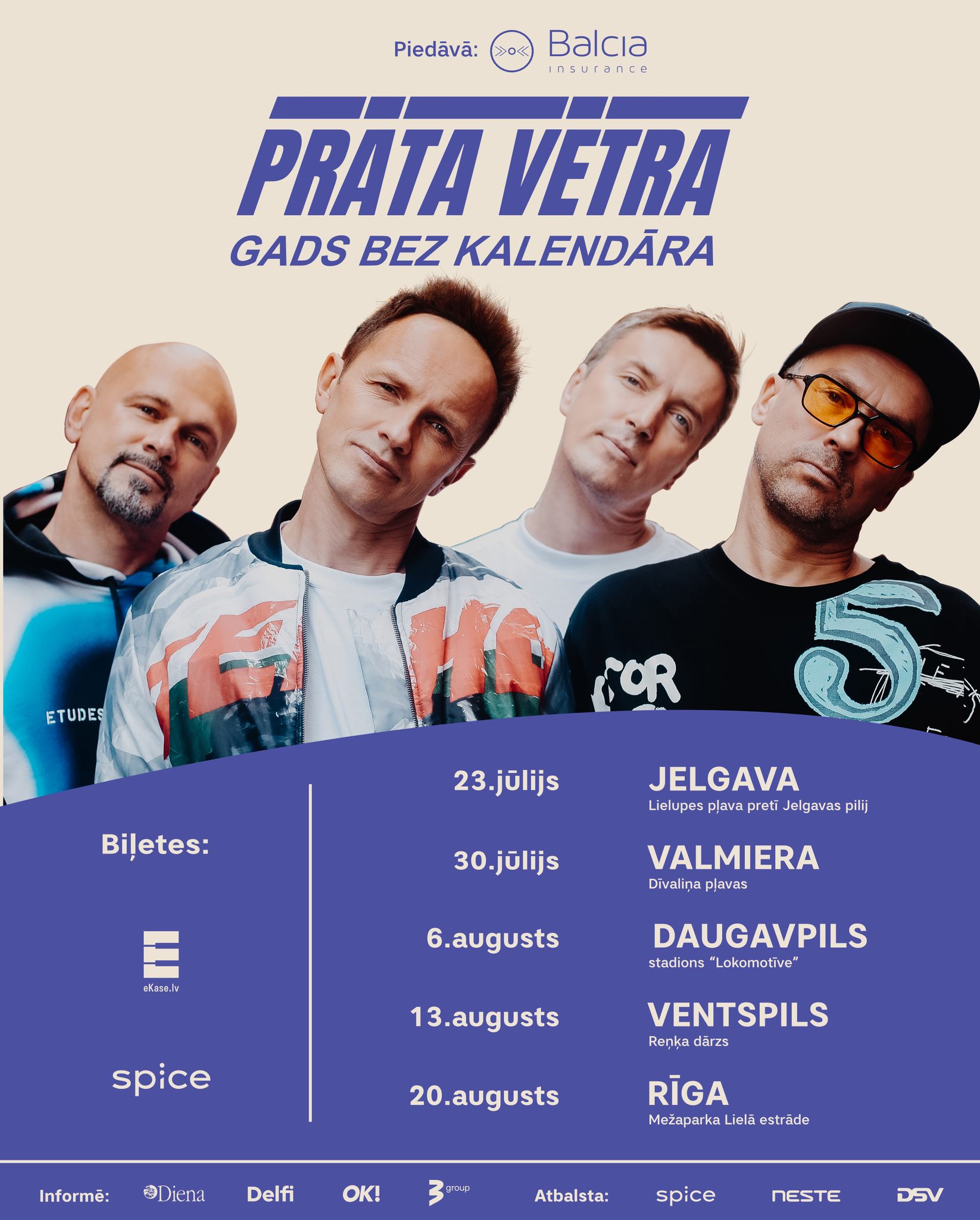 Prāta vētra объявила летние концерты. Их бесплатно смогут посетить беженцы из Украины Prāta vētra объявила летние концерты. Их бесплатно смогут посетить беженцы из Украины