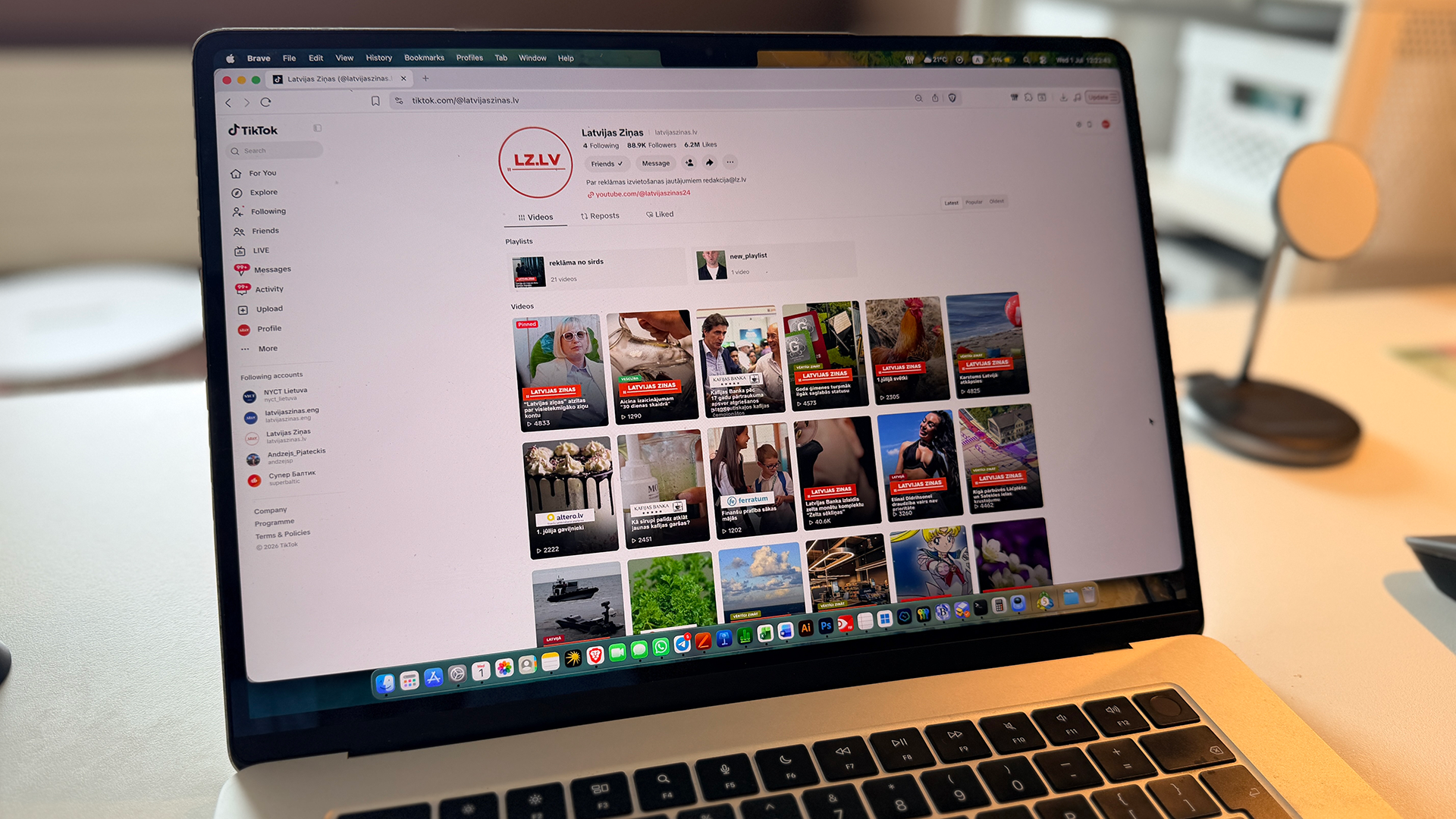 LZ.LV oficiālais TikTok konts — svarīgākās ziņas video formātā