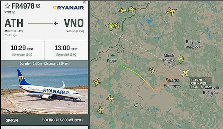 Борт Ryanair посадил в Минске истребитель МиГ-29. Ради ареста оппозиционера