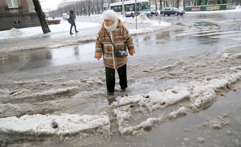 В Латвию пришла оттепель. Ожидаются осадки и порывистый ветер