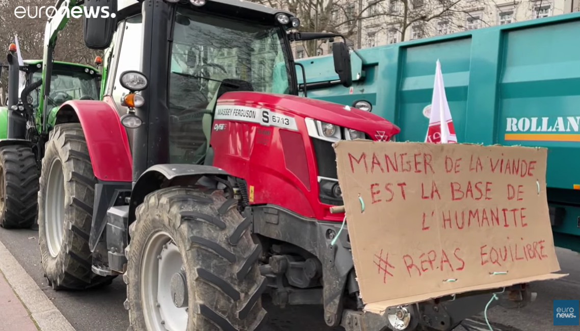 В Лионе фермеры протестуют против школьного меню без мяса